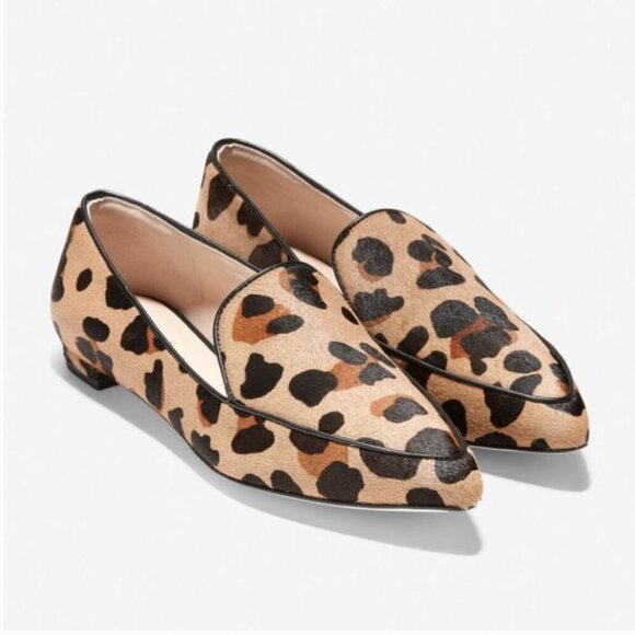 Cole Haan Women's Size 7 Dellora Skimmer Ocelot Hair Calf Animal Print Loafer - Picture 1 of 12